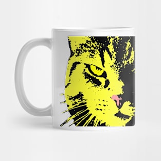 ANGRY CAT POP ART - YELLOW BLACK TRASPARENT Mug